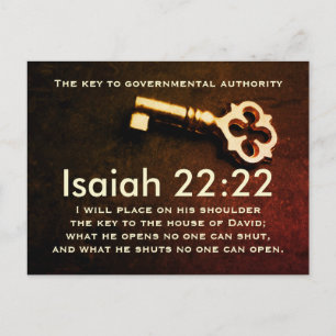 Isaiah 22:22 Nyckel till huset David Bible Verse Vykort