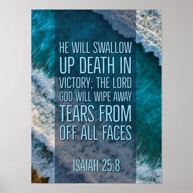 Isaiah 25:8 Bible Verse Poster (Framsidan)