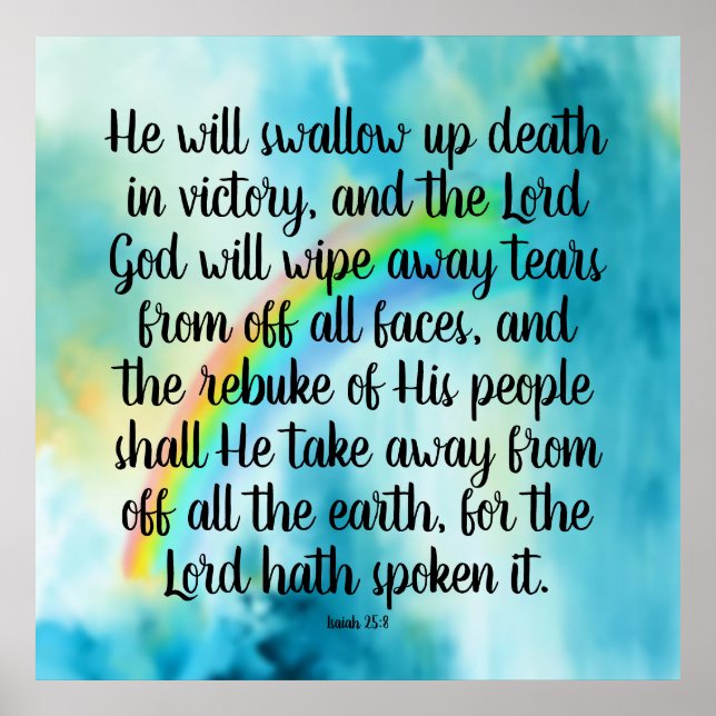 Isaiah 25:8 poster (Framsidan)