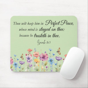 Isaiah 26:3 Perfekt Peace KJV Wildblommor Bible Musmatta