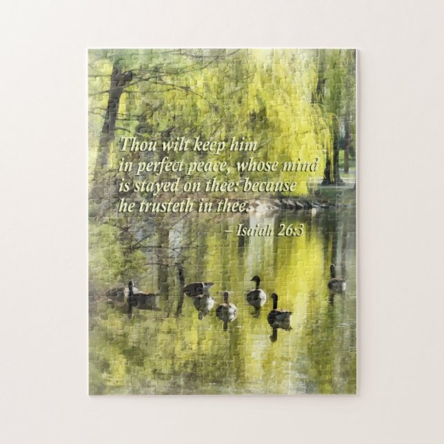 Isaiah 26-3 Thou viltade behållan honom i perfekte Pussel (Vertikal)