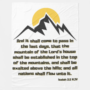 Isaiah 2:2 Bible Scripture Quote KJV Fleecefilt