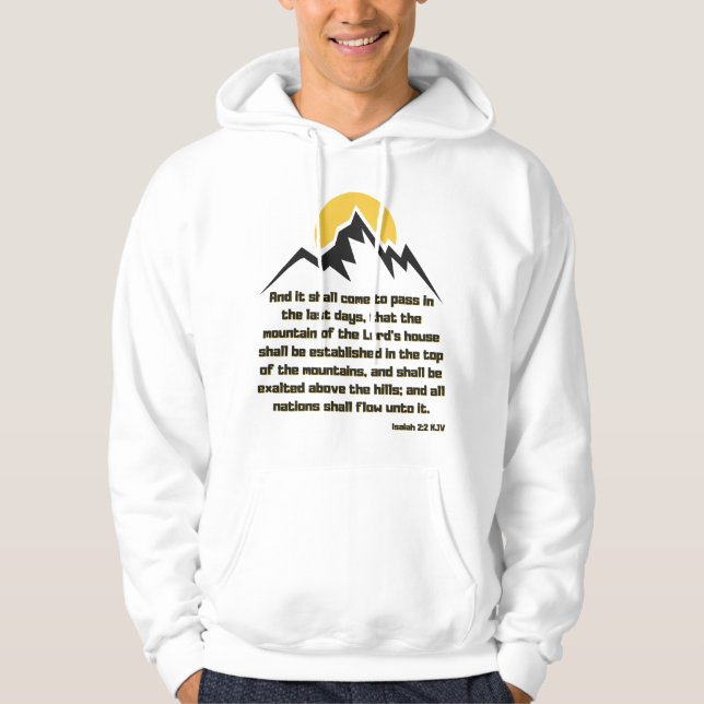 Isaiah 2:2 Bible Scripture Quote KJV Manar Hoodie (Framsida)