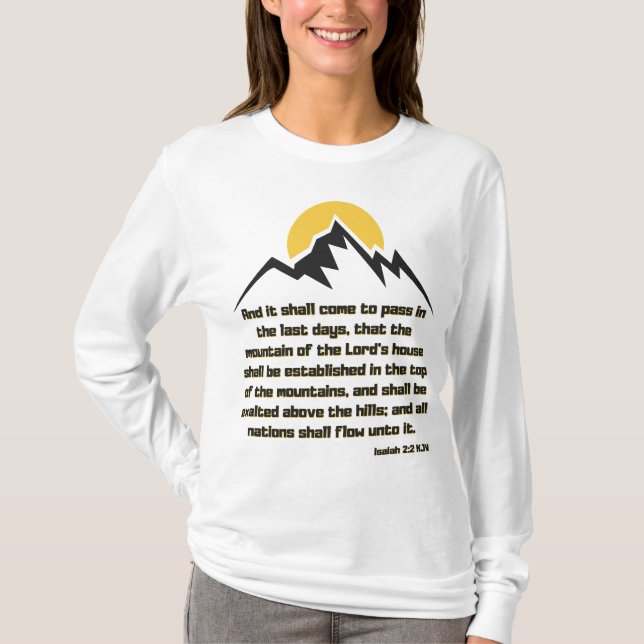 Isaiah 2:2 Bible Scripture Quote KJV Women's T Shirt (Framsida)