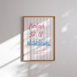 Isaiah 32:18 Bible Verse fredliga Rosan Dwelling Poster