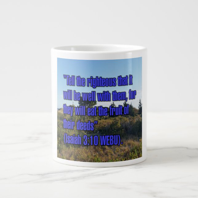 Isaiah 3:10 WEBU Mug Jumbo Mugg (Framsidan)