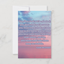 Isaiah 40:24 KJV Bible Scripture Pic Hälsning Kort