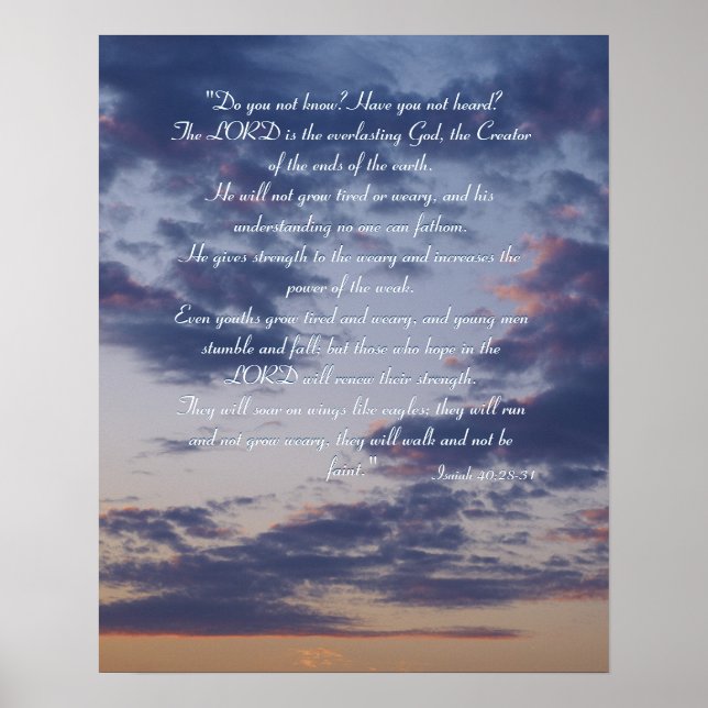 Isaiah 40;28-31 | inspirerande poster (Framsidan)