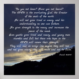 Isaiah 40;28-31 inspirerande poster