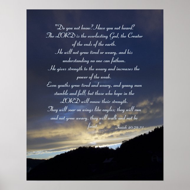 Isaiah 40;28-31 | inspirerande poster (Framsidan)