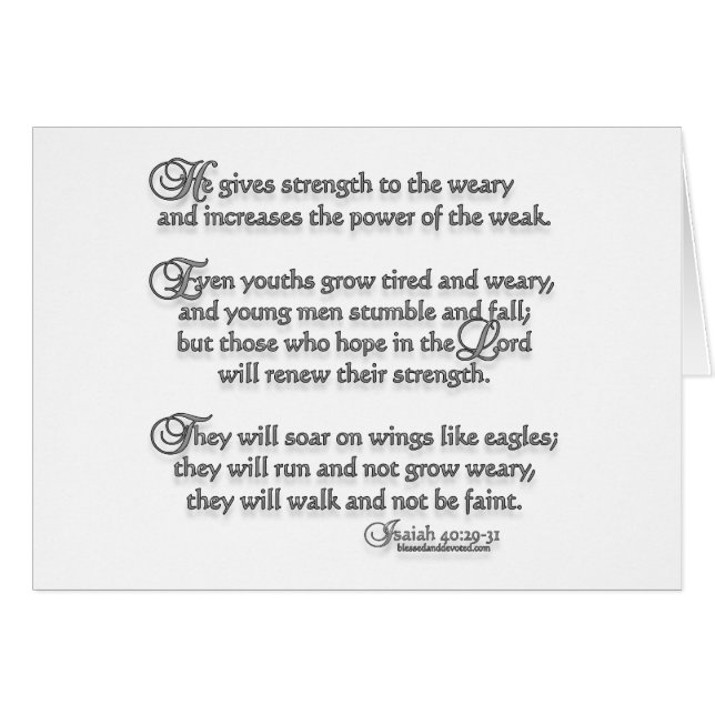 Isaiah 40:29 - 31 hälsningskort (Framsidan Horizontal)