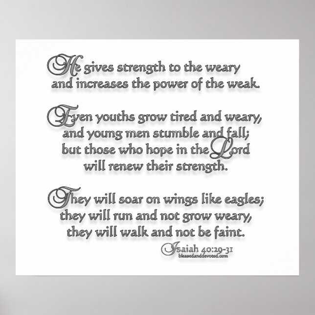 Isaiah 40:29-31 poster (Framsidan)