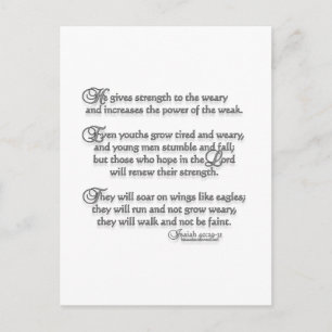 Isaiah 40:29-31 vykort