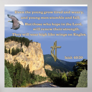 Isaiah 40:30-31 poster