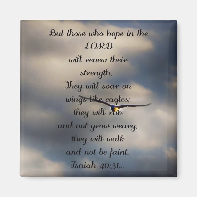 Isaiah 40:31 Anpassningsbar Christian Bible Verse  Magnet (Framsidan)