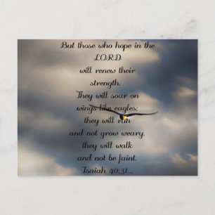 Isaiah 40:31 Anpassningsbar Christian Bible Verse Vykort