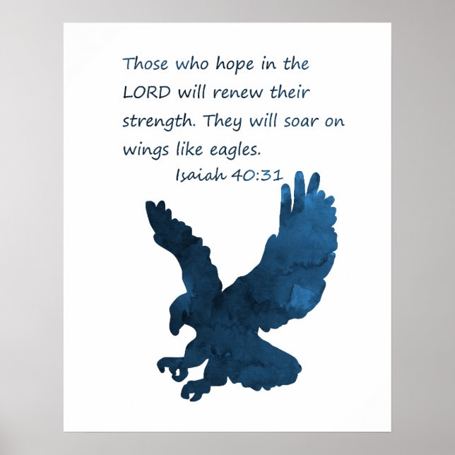 Isaiah 40 31 Bible Verse Eagle Poster (Framsidan)
