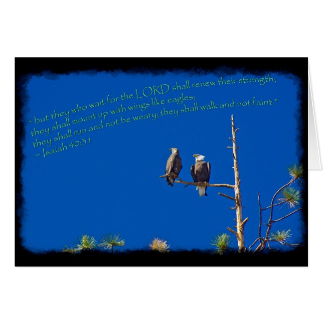 Isaiah 40:31 Black Kant Hälsningskort (Framsidan Horizontal)