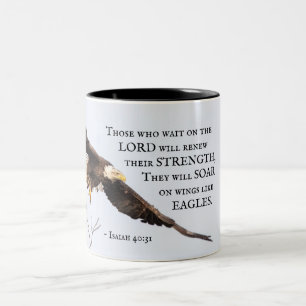 Isaiah 40:31 De som väntar på Herren, Bible Två-Tonad Mugg