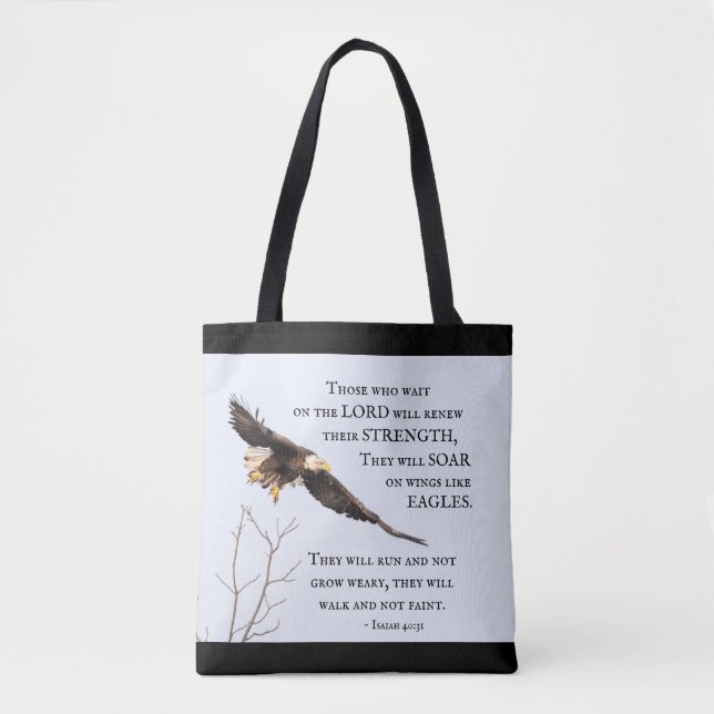 Isaiah 40:31 De som väntar på Herren, Bible Tygkasse (Framsida)