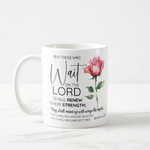 Isaiah 40:31 De som väntar på Lord Flower Kaffemugg