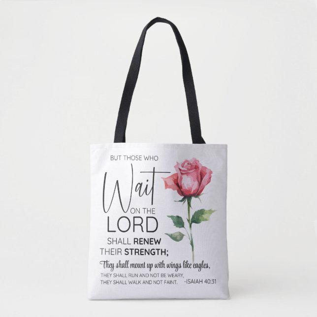 Isaiah 40:31 De som väntar på Lord Flower Tygkasse (Framsida)