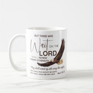 Isaiah 40:31 De som väntar på skriften Kaffemugg