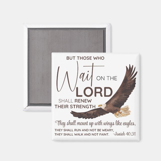 Isaiah 40:31 De som väntar på skriften Magnet (Front/Back)