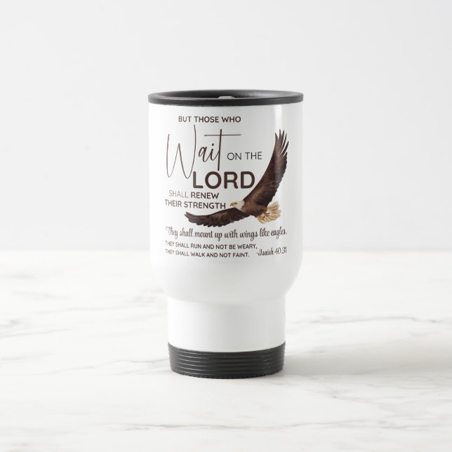 Isaiah 40:31 De som väntar på skriften Resemugg (Center)