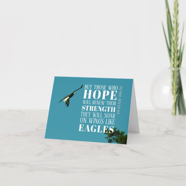 Isaiah 40:31 Eagle Folded Notecard Kort (Framsida)