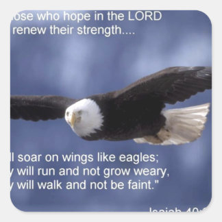 Isaiah 40:31 fyrkantigt klistermärke