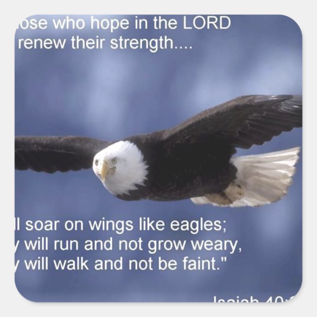 Isaiah 40:31 fyrkantigt klistermärke (Framsida)