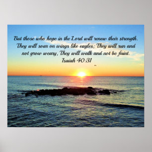 ISAIAH 40:31 HOOPE IN the LORD SCRIPTURE Poster