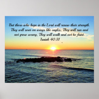 ISAIAH 40:31 HOOPE IN the LORD SCRIPTURE Poster