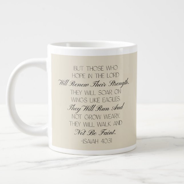 Isaiah 40:31 Hope Bible Verse Mug  Jumbo Mugg (Vänster)