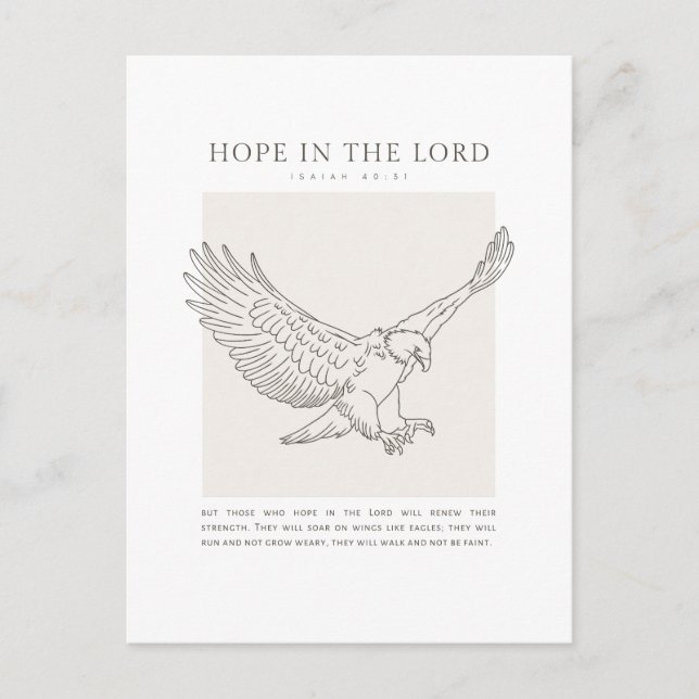 Isaiah 40:31 Hope in the Lord Vykort (Framsida)