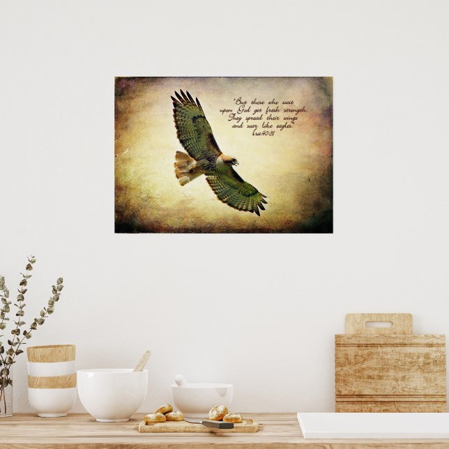 Isaiah 40:31, inspirationell Poster (Kök)