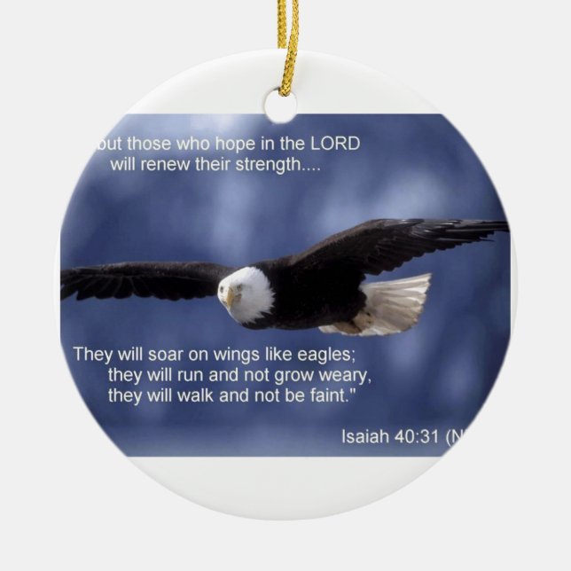 Isaiah 40:31 julgransprydnad keramik (Framsidan)