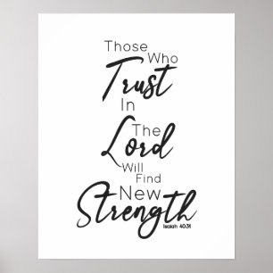 Isaiah 40:31 kommer att hitta en ny styrka för kri poster
