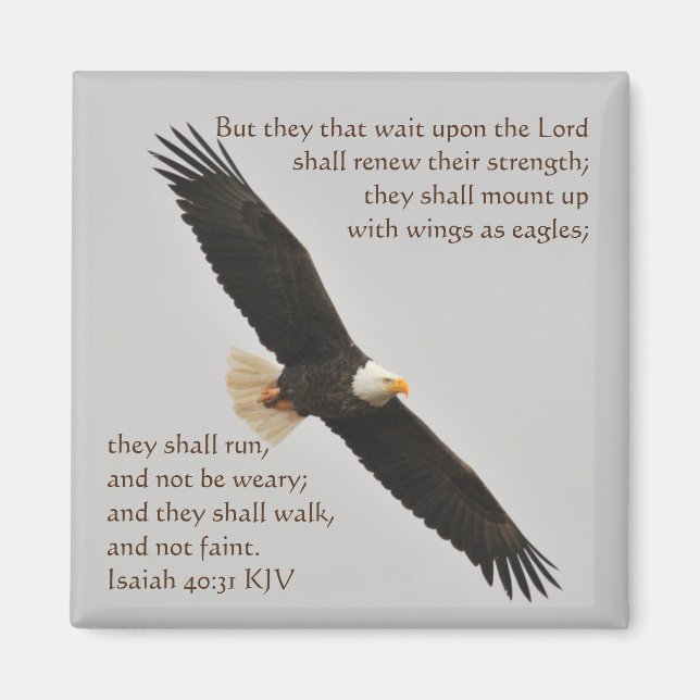 Isaiah 40:31 men de väntar på Herren Magnet (Framsidan)