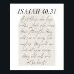 Isaiah 40:31 Minimal Boho Beige Arch Poster<br><div class="desc">Men de som hoppas på Herren kommer att förnya sin styrka.. - Isaiah 40:31 Minimal Boho Beige Arch-skript</div>