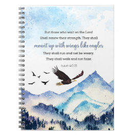 Isaiah 40:31 Montera med vingar som örlar Anteckningsbok