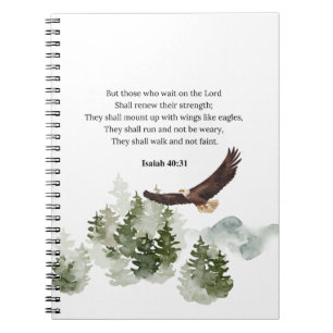 Isaiah 40:31 Montera med vingar som örlar Anteckningsbok