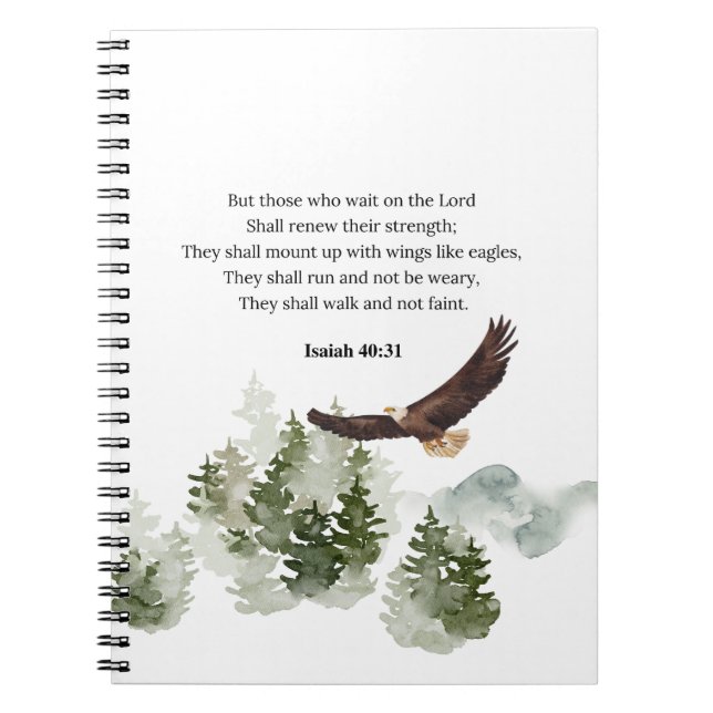 Isaiah 40:31 Montera med vingar som örlar Anteckningsbok (Framsidan)