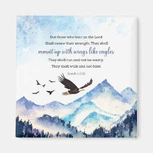 Isaiah 40:31 Montera med vingar som örlar Magnet
