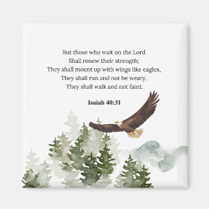 Isaiah 40:31 Montera med vingar som örlar Magnet