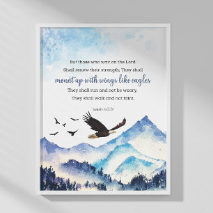 Isaiah 40:31 Montera med vingar som örlar Poster