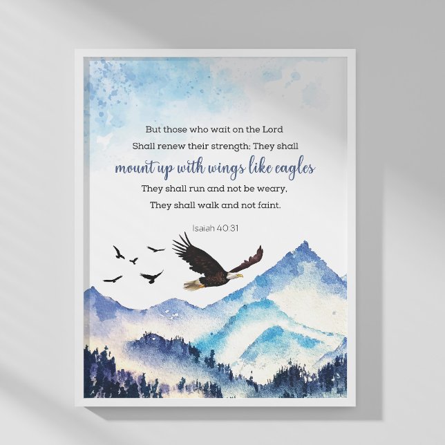 Isaiah 40:31 Montera med vingar som örlar Poster (Skapare uppladdad)