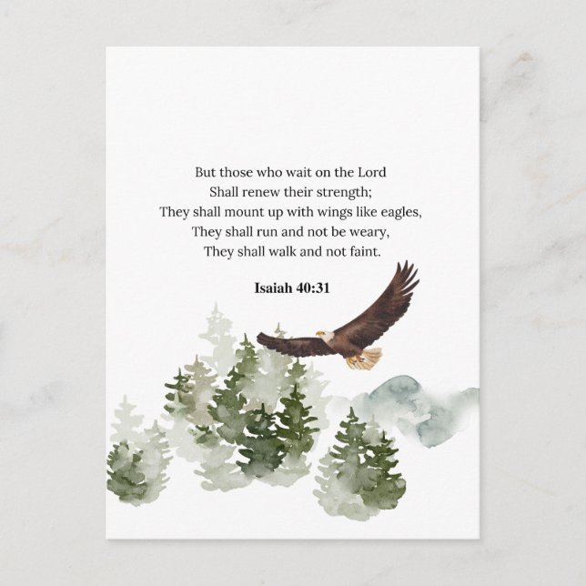 Isaiah 40:31 Montera med vingar som örlar Vykort (Framsida)