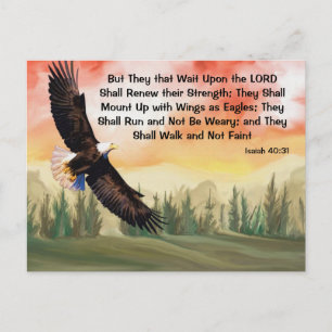 Isaiah 40:31 Mount up on Eagle Vingar Vykort